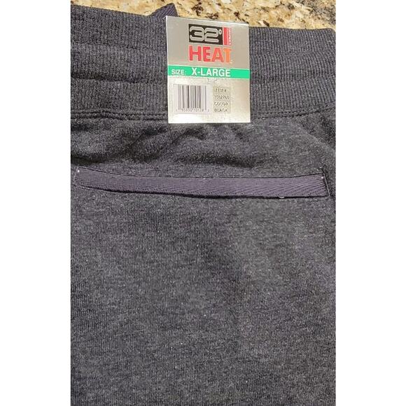 LOT 2 Men's 32 Degree Heat XL 36" Jogger Soft Fleece Tech Sweatpants BLACK NEW - Picture 3 of 5